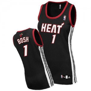 Miami Heat #1 Adidas Road Noir Authentic Maillot d'équipe de NBA achats en ligne - Chris Bosh pour Femme