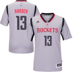 Maillot NBA Houston Rockets #13 James Harden Gris Adidas Authentic Alternate - Enfants