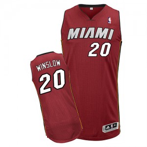 Maillot NBA Rouge Justise Winslow #20 Miami Heat Alternate Authentic Homme Adidas