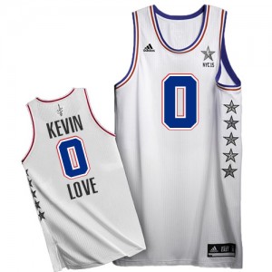 Maillot NBA Blanc Kevin Love #0 Cleveland Cavaliers 2015 All Star Authentic Homme Adidas