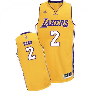 Los Angeles Lakers Brandon Bass #2 Home Swingman Maillot d'équipe de NBA - Or pour Homme