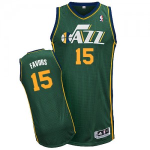 Utah Jazz #15 Adidas Alternate Vert Authentic Maillot d'équipe de NBA en ligne pas chers - Derrick Favors pour Homme