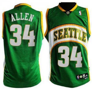 Maillot NBA Authentic Ray Allen #34 Oklahoma City Thunder Seattle SuperSonics Style Vert - Homme