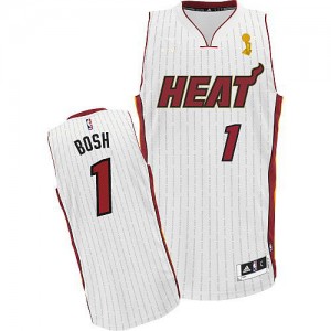 Miami Heat #1 Adidas Championship Ring Ceremony Blanc Authentic Maillot d'équipe de NBA en ligne - Chris Bosh pour Homme