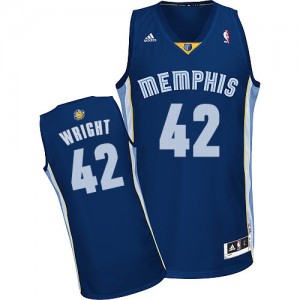 Maillot Adidas Bleu marin Road Swingman Memphis Grizzlies - Lorenzen Wright #42 - Homme