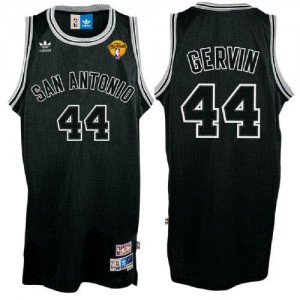 Maillot NBA Noir George Gervin #44 San Antonio Spurs Shadow Throwback Finals Patch Authentic Homme Adidas