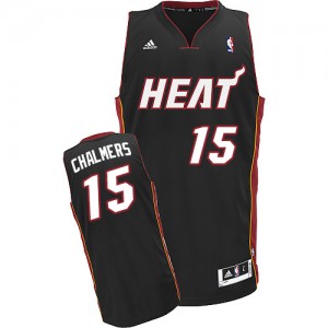 Miami Heat #15 Adidas Road Noir Swingman Maillot d'équipe de NBA Vente - Mario Chalmers pour Homme