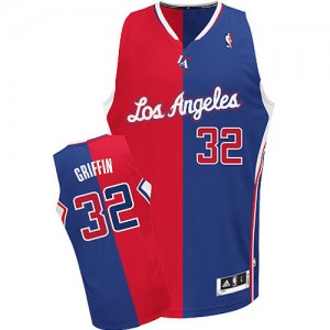 Maillot Authentic Los Angeles Clippers NBA Split Fashion Rouge Bleu - #32 Blake Griffin - Homme