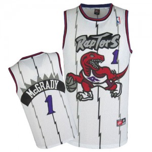 Maillot NBA Toronto Raptors #1 Tracy Mcgrady Blanc Nike Authentic Throwback - Homme