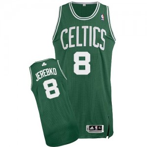 Maillot Adidas Vert (No Blanc) Road Authentic Boston Celtics - Jonas Jerebko #8 - Homme