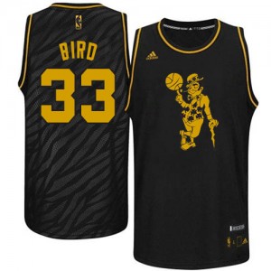 Maillot NBA Noir Larry Bird #33 Boston Celtics Precious Metals Fashion Swingman Homme Adidas