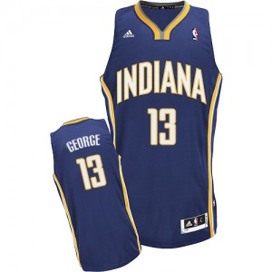 Maillot NBA Indiana Pacers #13 Paul George Bleu marin Adidas Swingman Road - Homme
