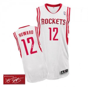 Maillot Authentic Houston Rockets NBA Home Autographed Blanc - #12 Dwight Howard - Homme