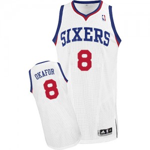 Maillot NBA Authentic Jahlil Okafor #8 Philadelphia 76ers Home Blanc - Homme