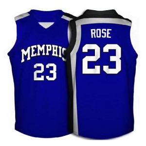Chicago Bulls Nike Derrick Rose #23 Memphis Tigers High School Throwback Authentic Maillot d'équipe de NBA - Bleu pour Homme