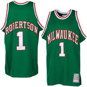 Milwaukee Bucks Oscar Robertson #1 Throwback Authentic Maillot d'équipe de NBA - Vert pour Homme