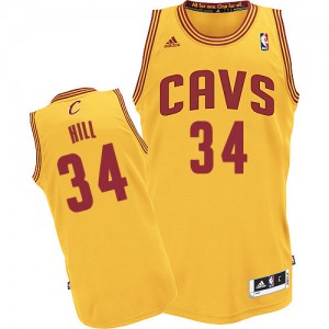 Cleveland Cavaliers Tyrone Hill #34 Alternate Authentic Maillot d'équipe de NBA - Or pour Homme