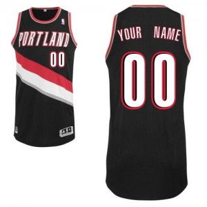 Maillot NBA Portland Trail Blazers Personnalisé Authentic Noir Adidas Road - Enfants