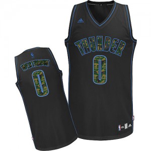 Oklahoma City Thunder #0 Adidas Fashion Camo noir Swingman Maillot d'équipe de NBA en ligne - Russell Westbrook pour Homme