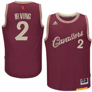 Maillot NBA Cleveland Cavaliers #2 Kyrie Irving Rouge Adidas Authentic 2015-16 Christmas Day - Homme