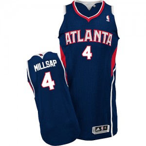 Maillot NBA Bleu marin Paul Millsap #4 Atlanta Hawks Road Authentic Homme Adidas