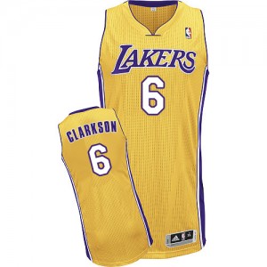 Maillot NBA Los Angeles Lakers #6 Jordan Clarkson Or Adidas Authentic Home - Homme