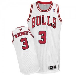 Maillot NBA Chicago Bulls #3 Doug McDermott Blanc Adidas Authentic Home - Homme