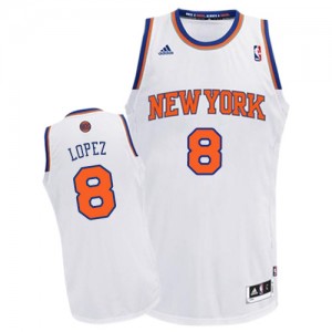 Maillot Adidas Blanc Home Swingman New York Knicks - Robin Lopez #8 - Enfants