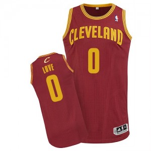 Maillot NBA Vin Rouge Kevin Love #0 Cleveland Cavaliers Road Authentic Enfants Adidas