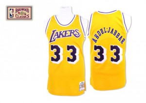Maillot NBA Authentic Kareem Abdul-Jabbar #33 Los Angeles Lakers Throwback Or - Homme
