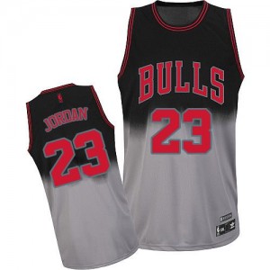 Maillot Authentic Chicago Bulls NBA Fadeaway Fashion Gris noir - #23 Michael Jordan - Homme