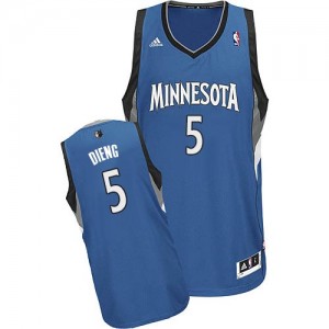 Minnesota Timberwolves #5 Adidas Road Slate Blue Swingman Maillot d'équipe de NBA préférentiel - Gorgui Dieng pour Homme