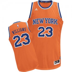 Maillot NBA Orange Derrick Williams #23 New York Knicks Alternate Swingman Homme Adidas