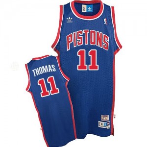 Detroit Pistons #11 Adidas Throwback Bleu Authentic Maillot d'équipe de NBA Prix d'usine - Isiah Thomas pour Homme