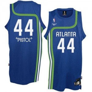 Atlanta Hawks Pete Maravich #44 Pistol Swingman Maillot d'équipe de NBA - Bleu clair pour Homme