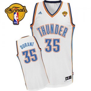 Maillot Adidas Blanc Home Finals Patch Swingman Oklahoma City Thunder - Kevin Durant #35 - Homme