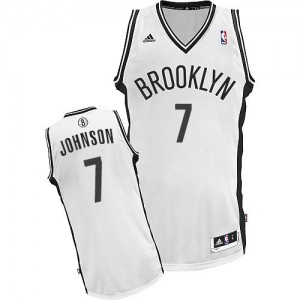 Maillot NBA Blanc Joe Johnson #7 Brooklyn Nets Home Swingman Homme Adidas