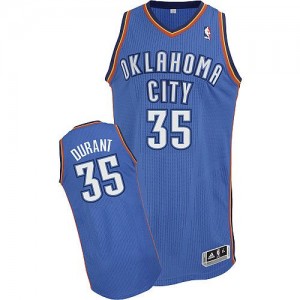 Oklahoma City Thunder Kevin Durant #35 Road Authentic Maillot d'équipe de NBA - Bleu royal pour Homme