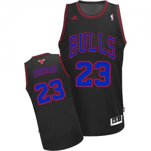 Maillot NBA Noir Bleu Michael Jordan #23 Chicago Bulls Authentic Homme Adidas