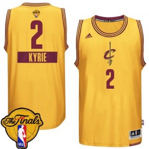 Maillot NBA Cleveland Cavaliers #2 Kyrie Irving Or Adidas Authentic 2014-15 Christmas Day 2015 The Finals Patch - Homme