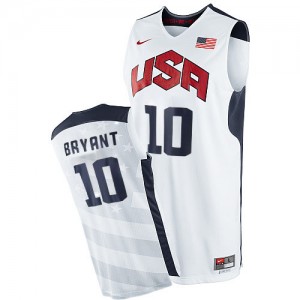 Team USA Nike Kobe Bryant #10 2012 Olympics Authentic Maillot d'équipe de NBA - Blanc pour Homme