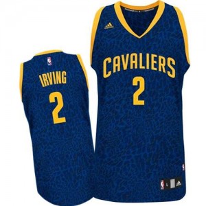 Maillot NBA Bleu Kyrie Irving #2 Cleveland Cavaliers Crazy Light Authentic Homme Adidas