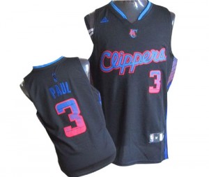 Maillot NBA Los Angeles Clippers #3 Chris Paul Noir Adidas Authentic Vibe - Homme