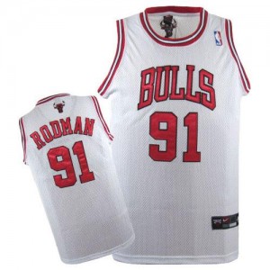Chicago Bulls #91 Nike Blanc Authentic Maillot d'équipe de NBA Prix d'usine - Dennis Rodman pour Homme