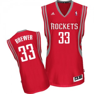 Houston Rockets Corey Brewer #33 Road Swingman Maillot d'équipe de NBA - Rouge pour Homme