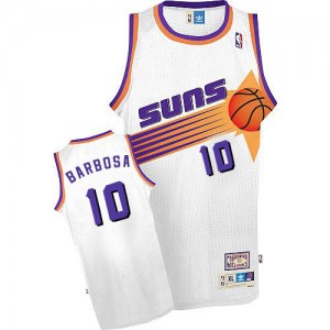 Maillot NBA Blanc Leandro Barbosa #10 Phoenix Suns Throwback Authentic Homme Mitchell and Ness