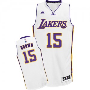 Maillot Adidas Blanc Alternate Swingman Los Angeles Lakers - Jabari Brown #15 - Homme
