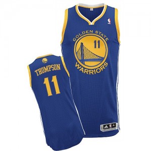 Maillot Adidas Bleu royal Road Authentic Golden State Warriors - Klay Thompson #11 - Homme
