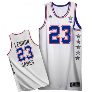 Maillot NBA Cleveland Cavaliers #23 LeBron James Blanc Adidas Swingman 2015 All Star - Homme