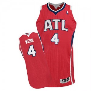 Maillot Adidas Rouge Alternate Authentic Atlanta Hawks - Spud Webb #4 - Homme